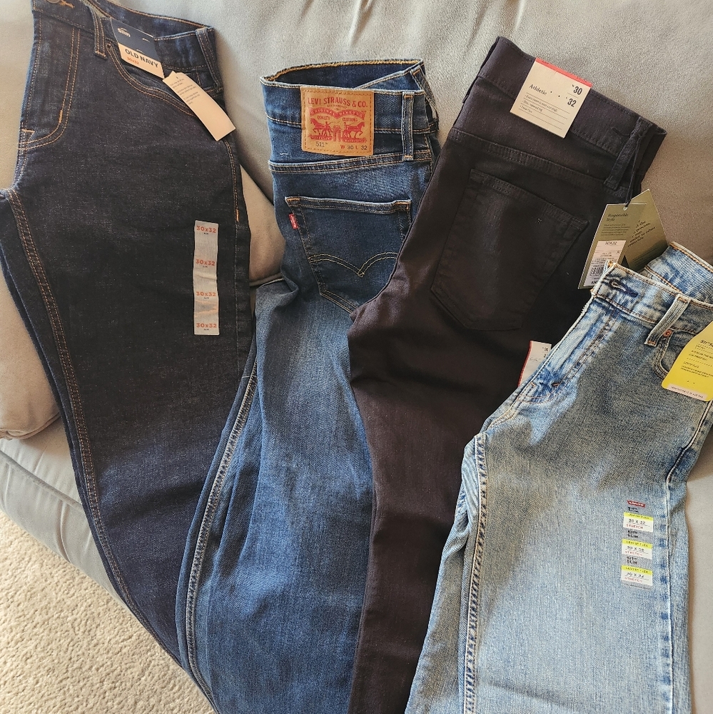 Levi's. Old Navy and Target Assorted Blue and Black Jeans